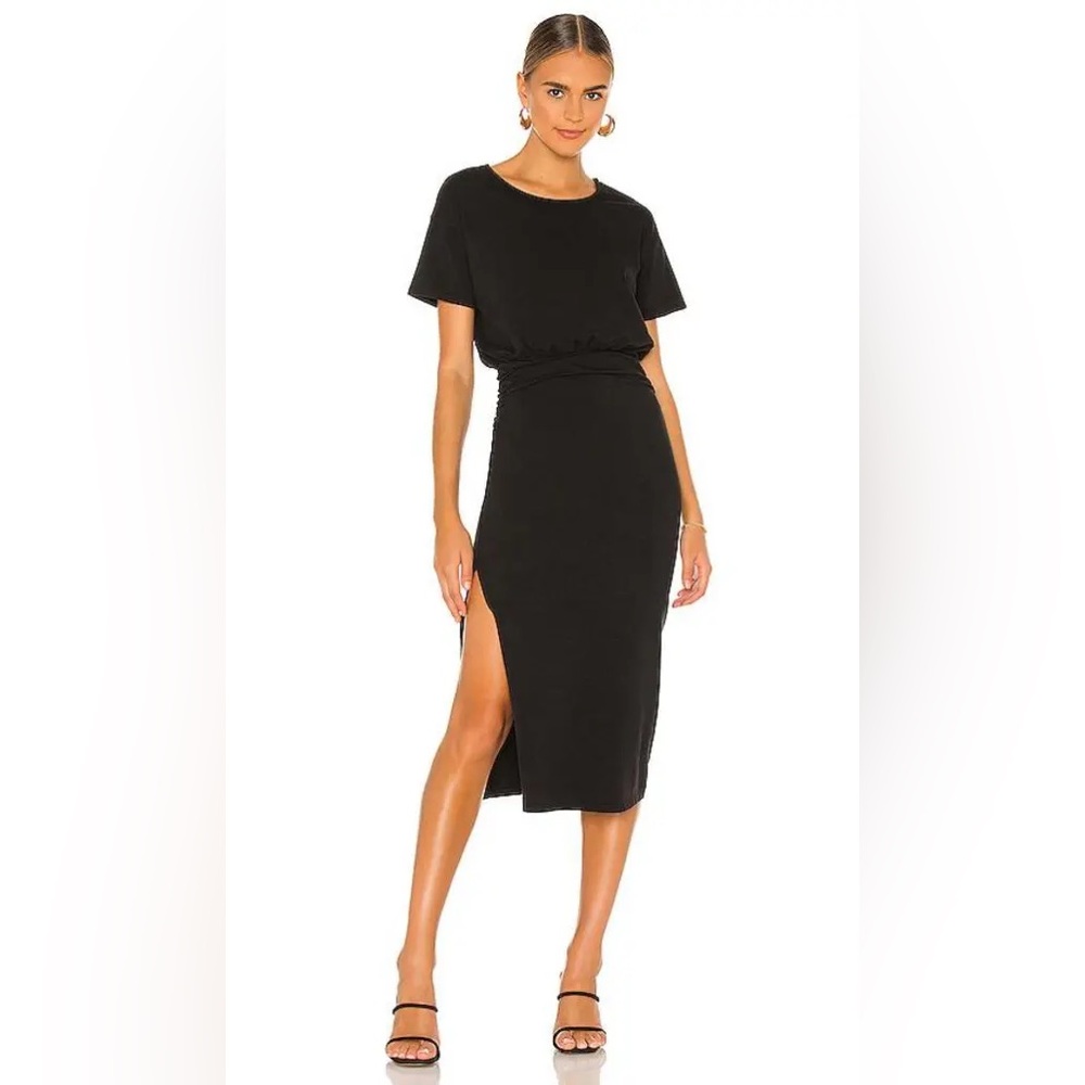 LOVERS AND FRIENDS Lovers + Friends Easy Ruched Midi Dress Black XS